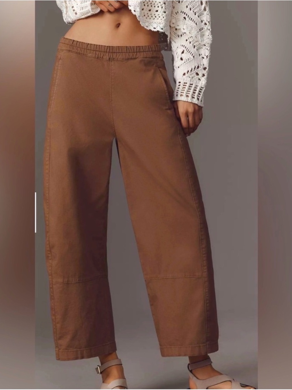 Pilcro Wide-Leg Pull-On Pants in Brown - Picture 3 of 5